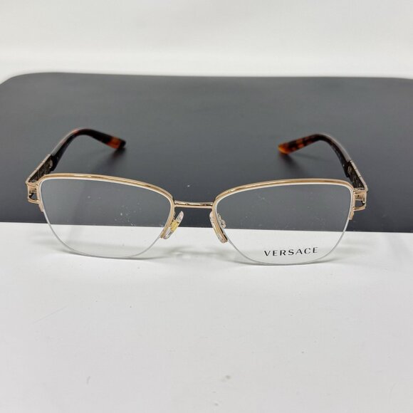 Versace Italy MOD 1220-B 1052 52-16-135 GOLD TORTOISE EYEGLASSES - Picture 1 of 13